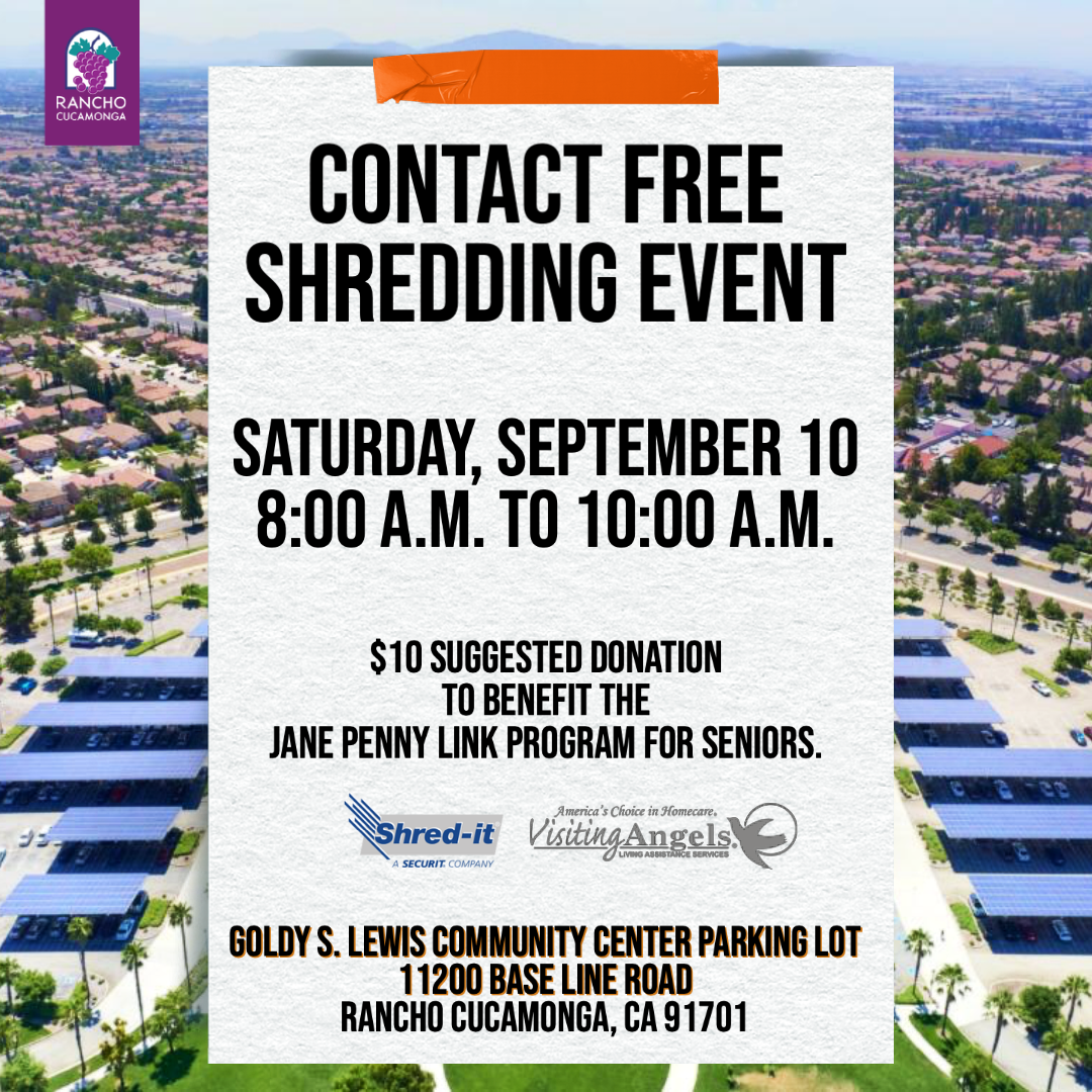 📃🗑️Contact Free Shredding Event Macaroni KID Rancho Cucamonga